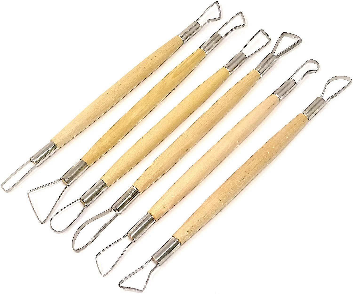 6pcsポリマー粘土ツールモデリング粘土彫刻ツールキット陶器彫刻木製ドットツール用