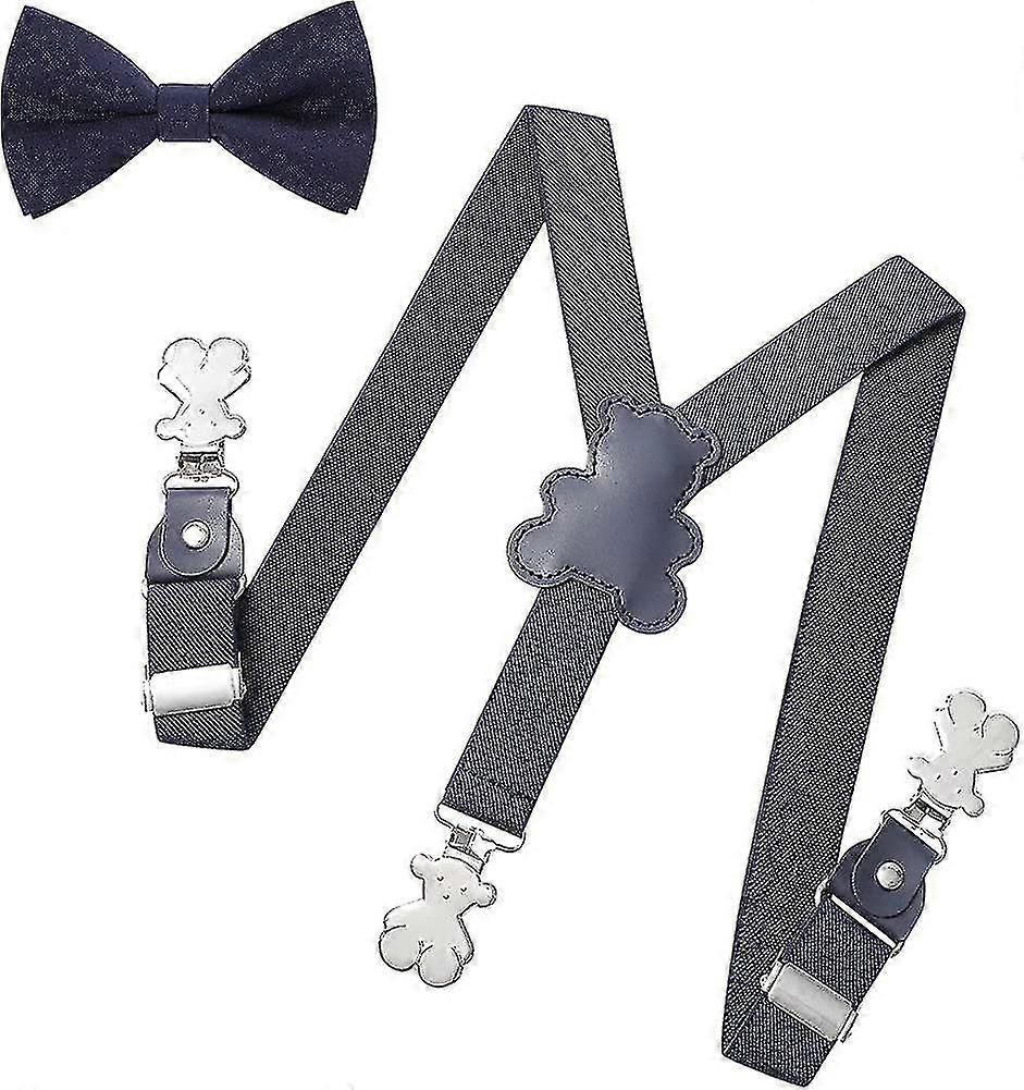 Lasten rusetti ja henkselisetti - säädettävät rusetit ja joustava Y-muotoinen Heilwiy-lahja