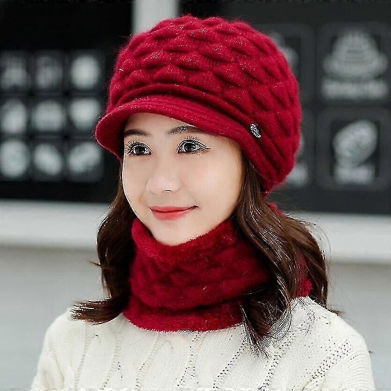 Winter Warm  Double-layer  Rabbit Fur Knitted Scarf(c)