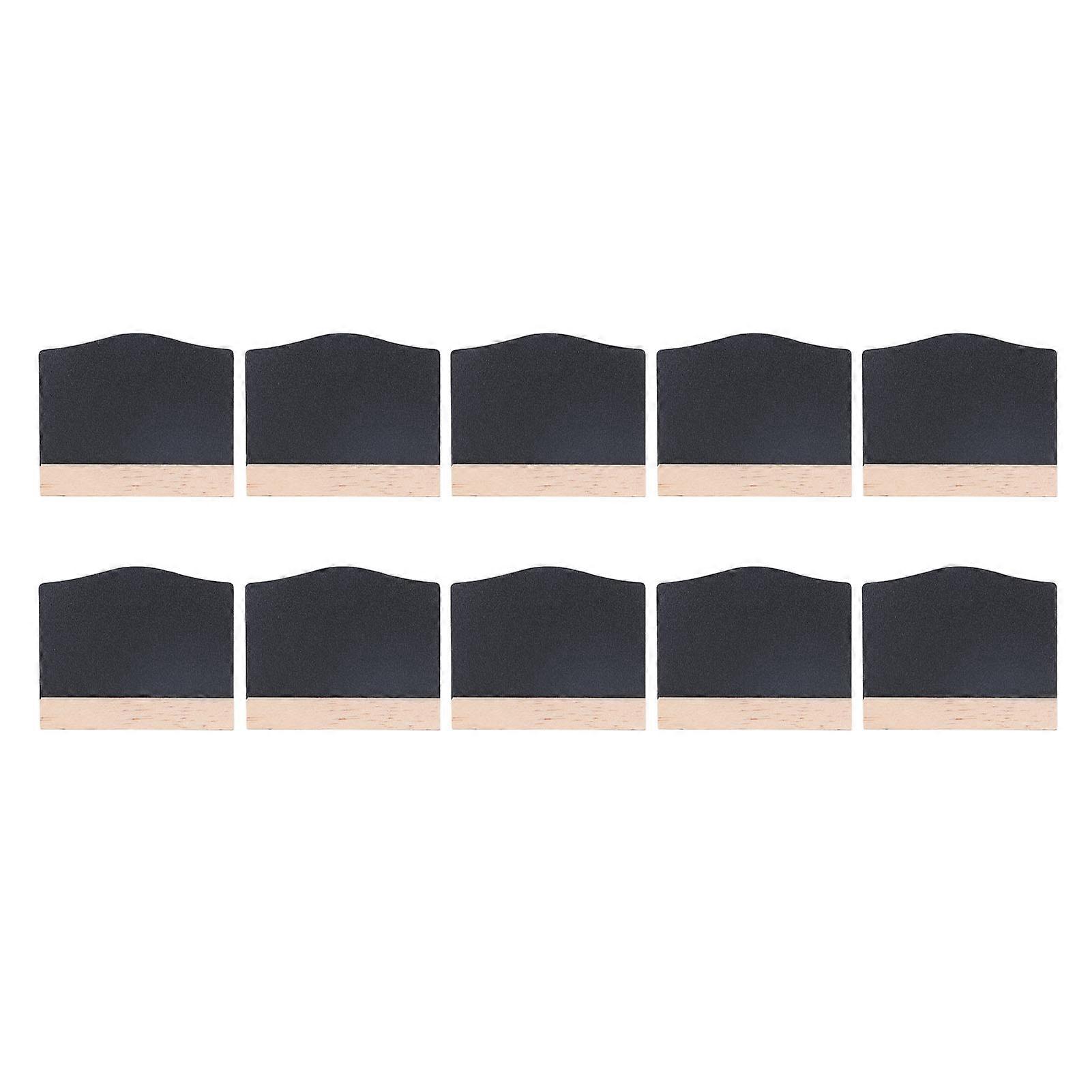 10 x Mini Tabletop Chalkboard Signs with Wooden Base for Bar Home Cafe