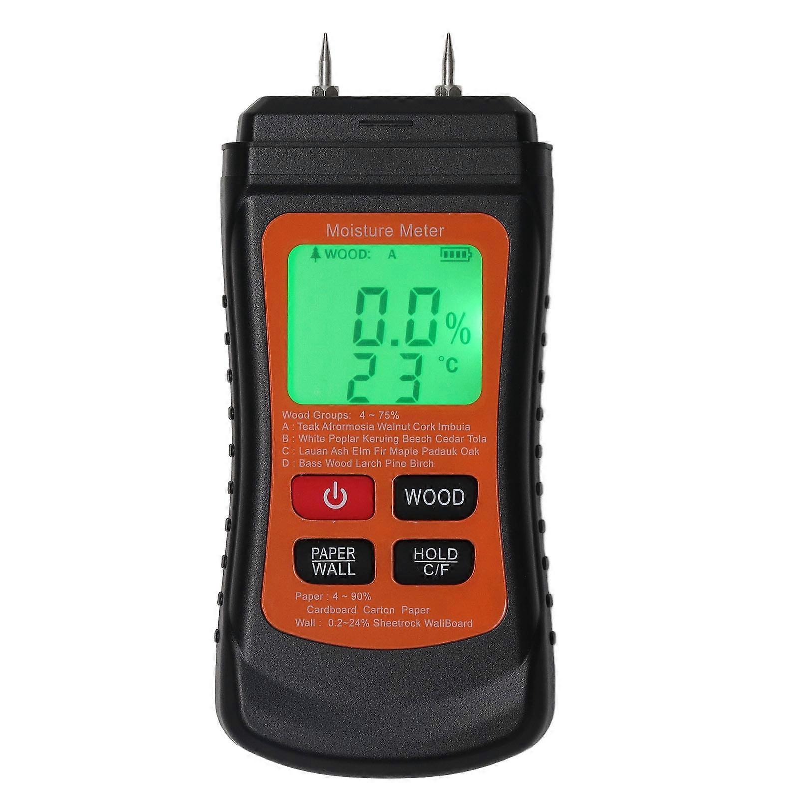 Wood Moisture Meter Handheld Multifunctional Tester with LCD Display for Industrial Use