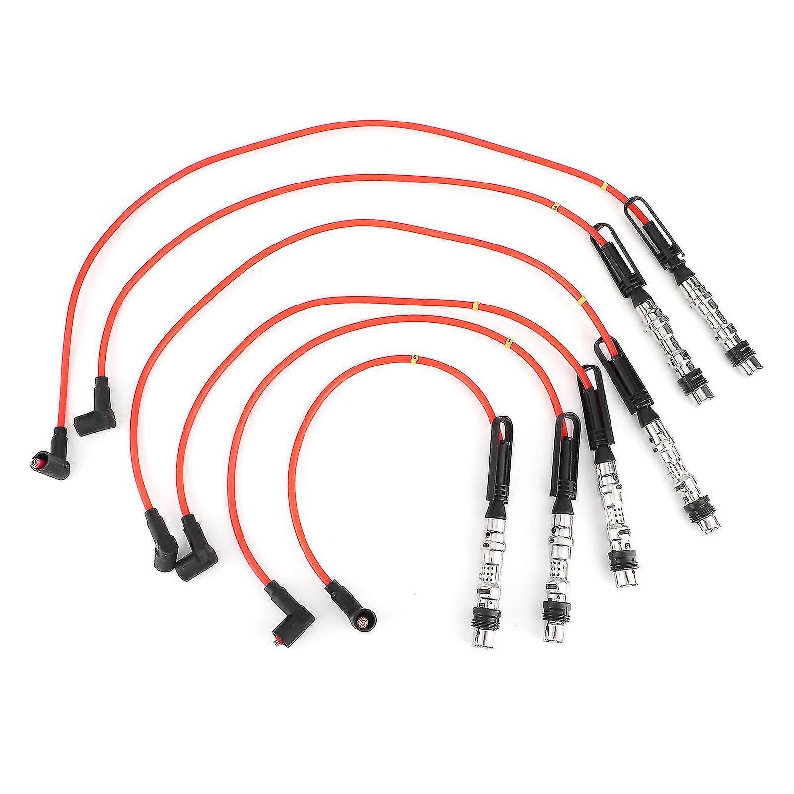 6Pcs Ignition Cable Spark Wire Cord 1J0998031 for Corrado VR6 2.8 2.9