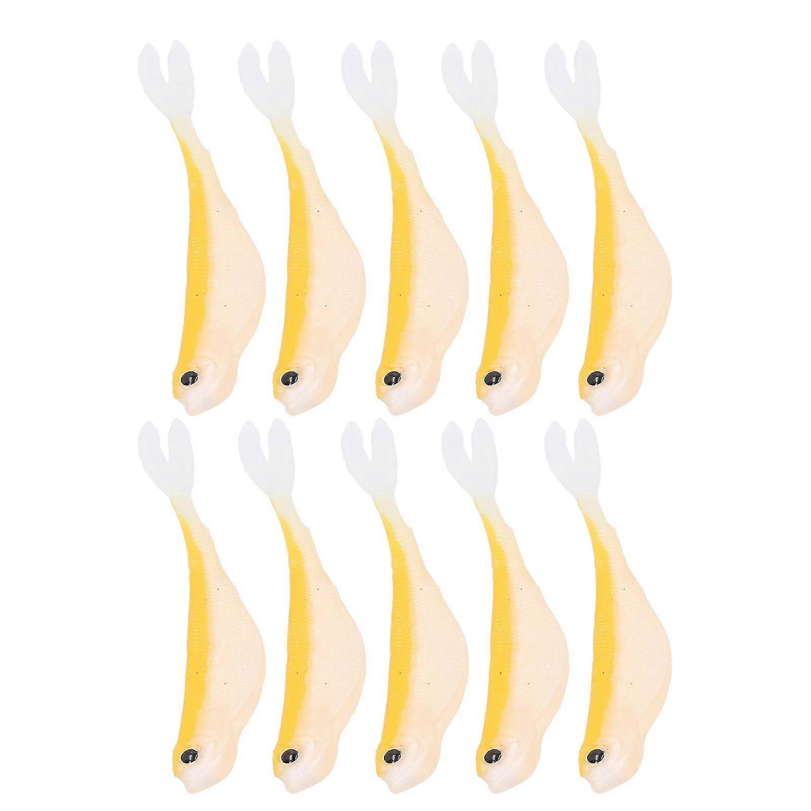 Portable Artificial Simulation Soft Silicone Lure Bait Fishing Accessory - Double Color, 2 Sets