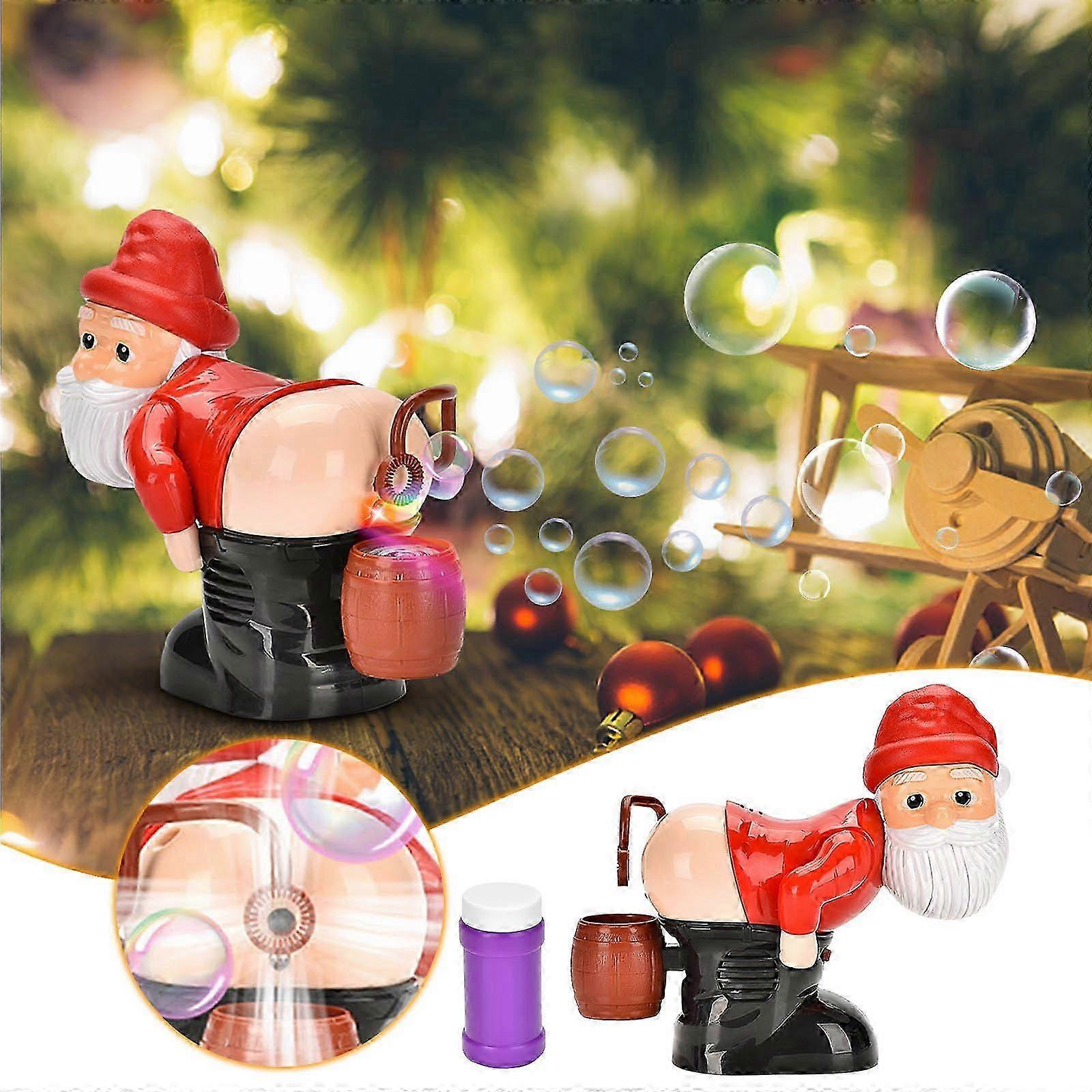 Christmas New Automatic Bubble Machine With Lights Music Funny Santa Claus Bubble Toys 60ml Bubble Solution GAO248409