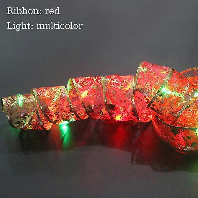 Christmas Decoration LED Ribbon Fairy Lights Christmas Tree Ornaments for Home 2023 DIY Bows Light String Navidad New Year 2024
