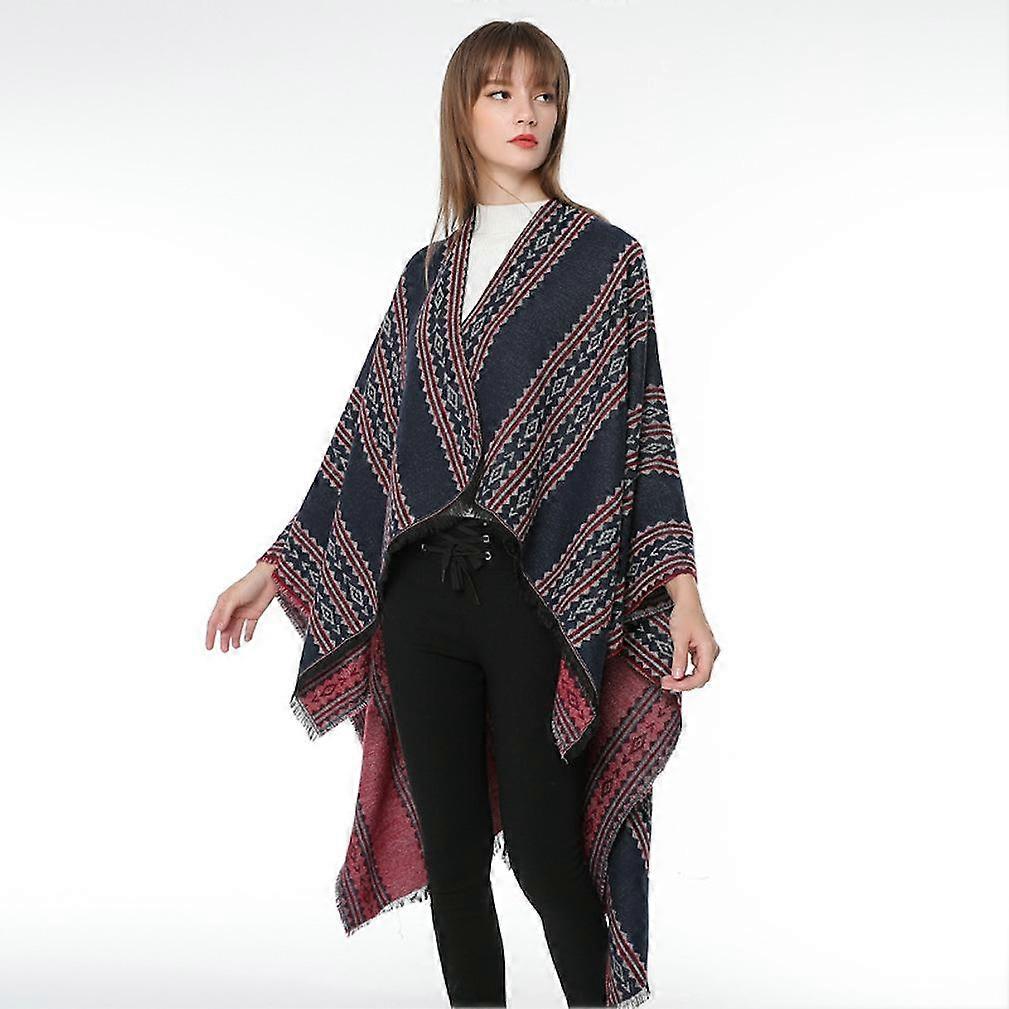 Warm Shawl Scarf Open Front Poncho Winter Cardigant for Lady