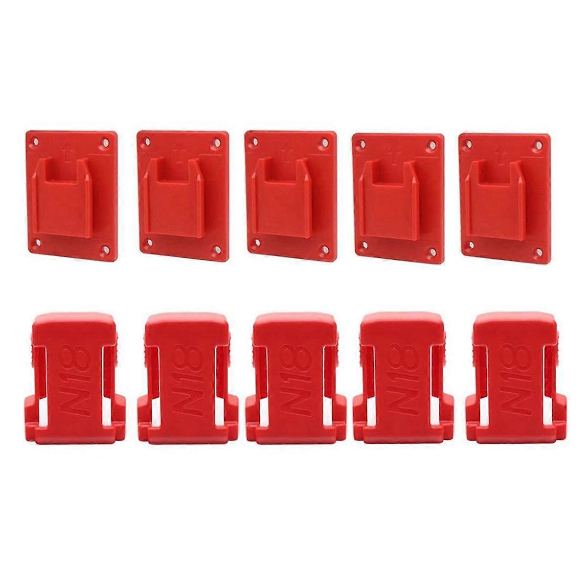 For 18V Battery Tool Holders Battery Holders Wall Mount Red Drill Tool M8 Holder with Screws