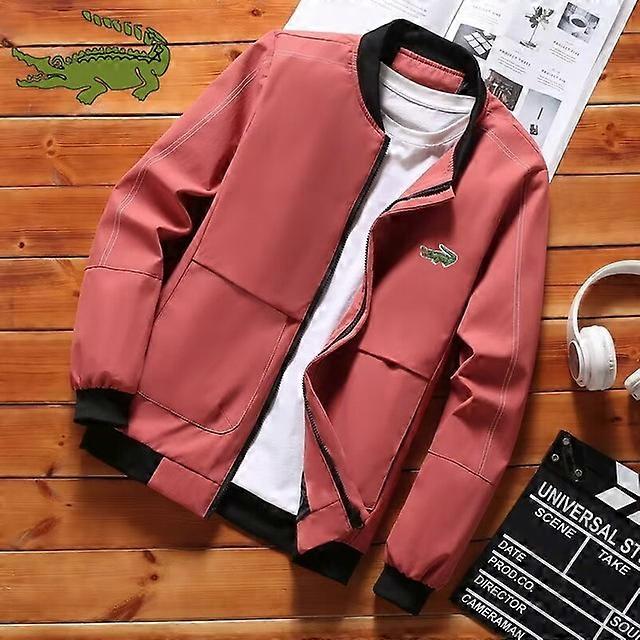 מותג רקום חדש לגברים מעיל אופנה מזדמן דק בייסבול צוואר כיס רוכסן ז'קט