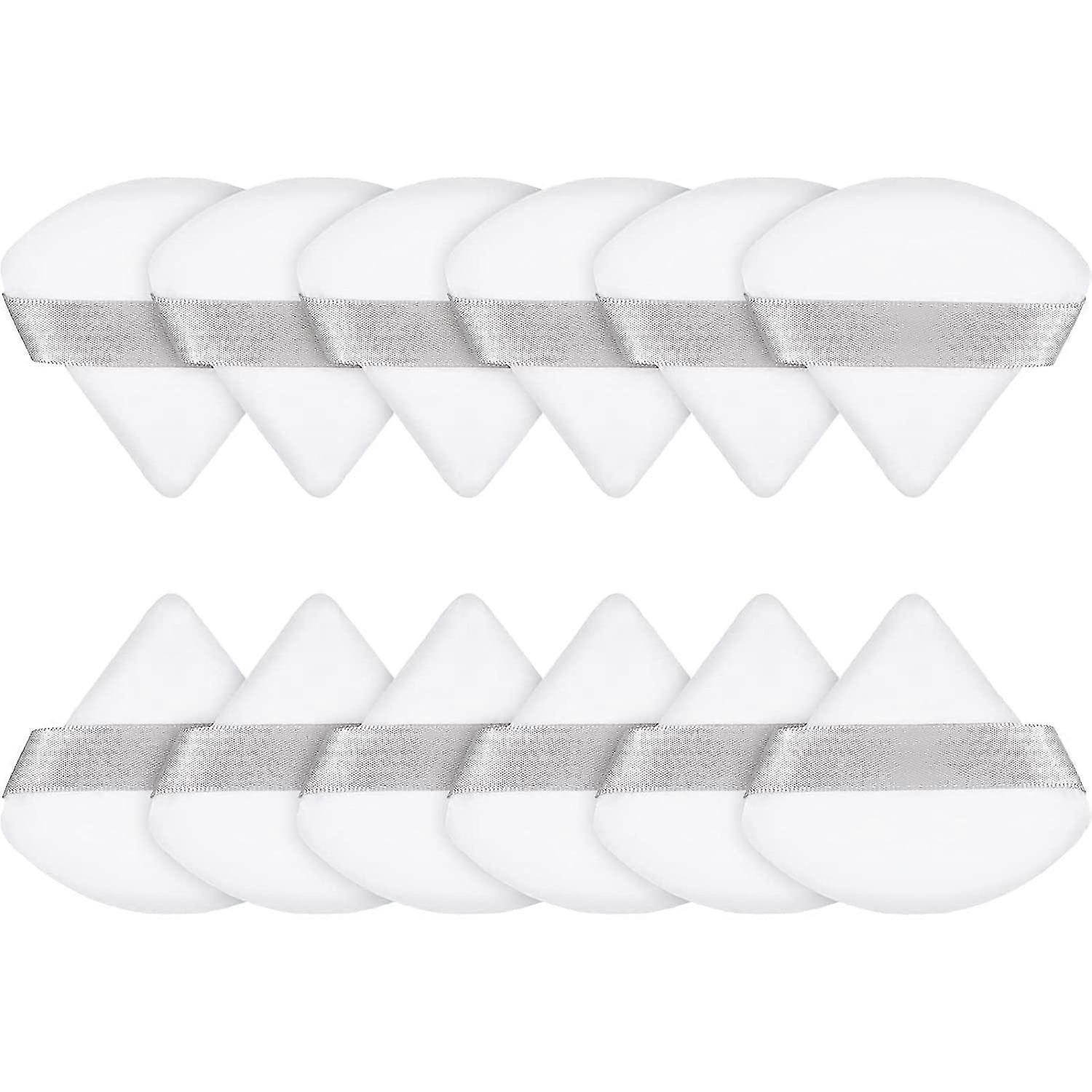 12 Balenie Práškový nafúknutý trojuholník na tvár Puff Make-up Špongia Mokrý & Suchý make-up nástroj