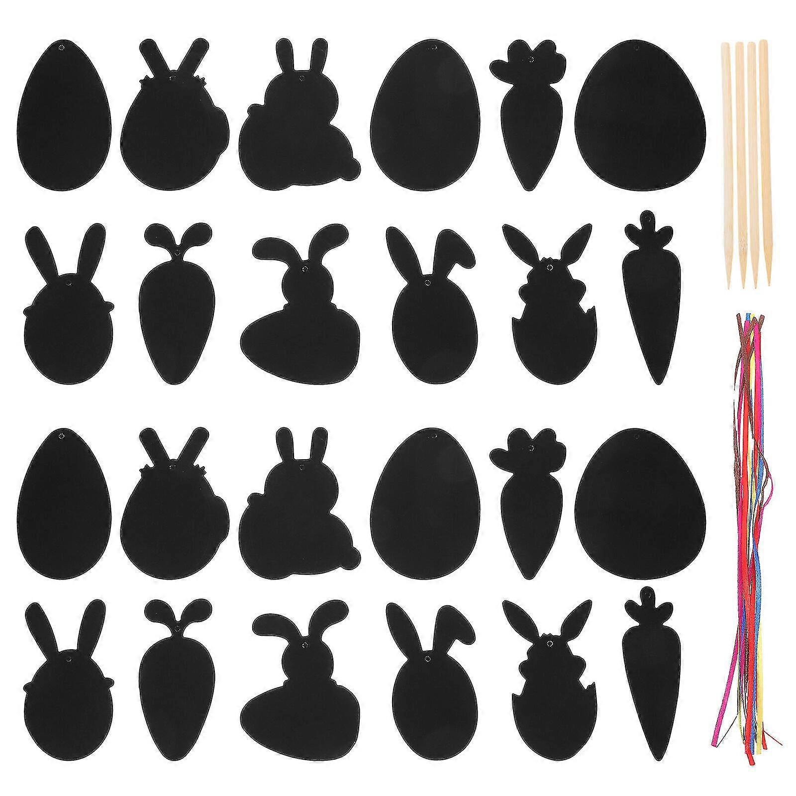 2 Sets Easter Themed Scratch Card Set Easter Scratch Paper Bunny Egg And Carrot Shaped Scratch Cards