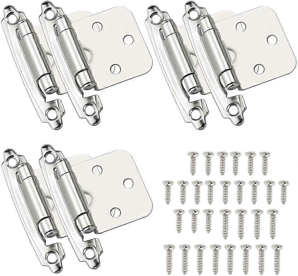 6 Pcs Hinge Door Self-Closing Hinge Cold Rolled Steel Material Hinge Spring with Damper for Door Cupboard Shoe Cabinet Bookcase Wine Cellar