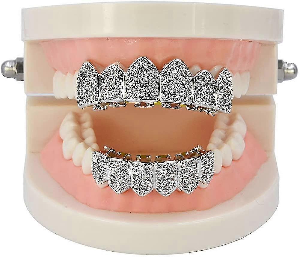 18k Gold Silver Plated Hip Hop Vampire Fangs Top Bottom Teeth | Fruugo UK