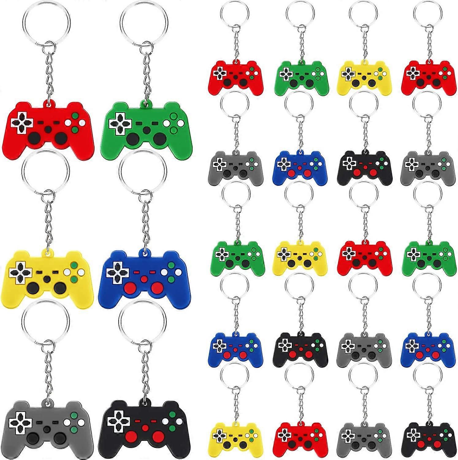 36 Pieces Video Game Controller Keychains Game Controller Handle Key Ring Video Game Keychain Pendant for Video Game Party Favors Birthday Baby Shower