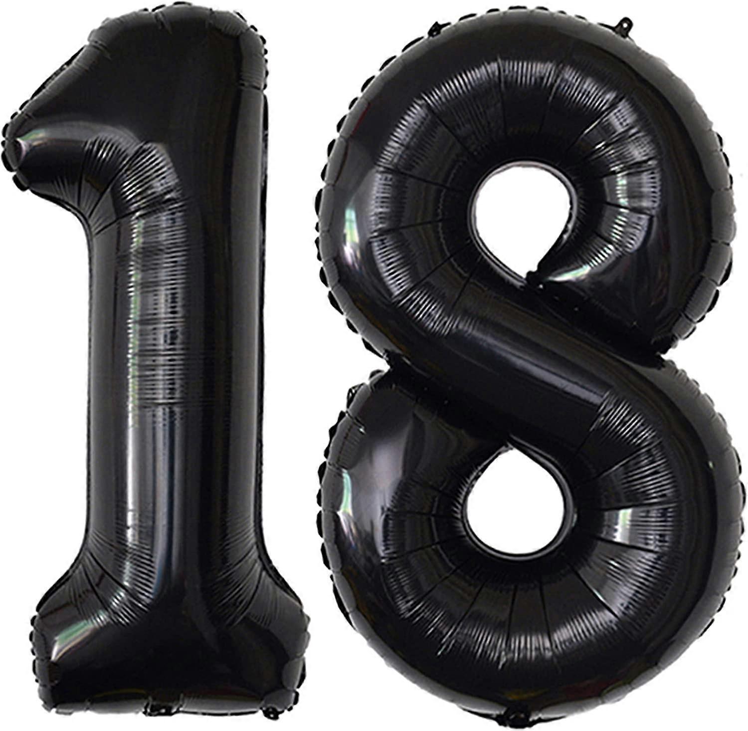 18ナンバーバルーンブラックビッグジャイアントジャンボビッグラージ18または81ホイルマイラーヘリウムナンバーバルーンブラック18th 81st 81歳の誕生日パーティー記念日