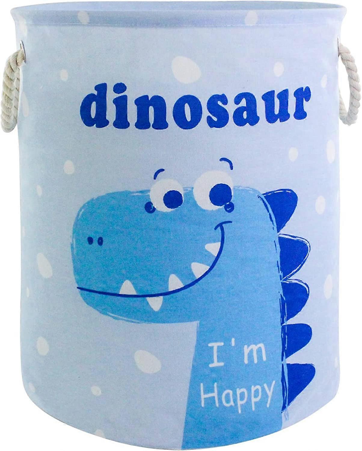 Cute Storage Basket with Rope Handles, Collapsible Laundry Baskets Large Round Toy Storage Bins Laundry Hamper Nursery Hamper for Baby Kids Room, Girl