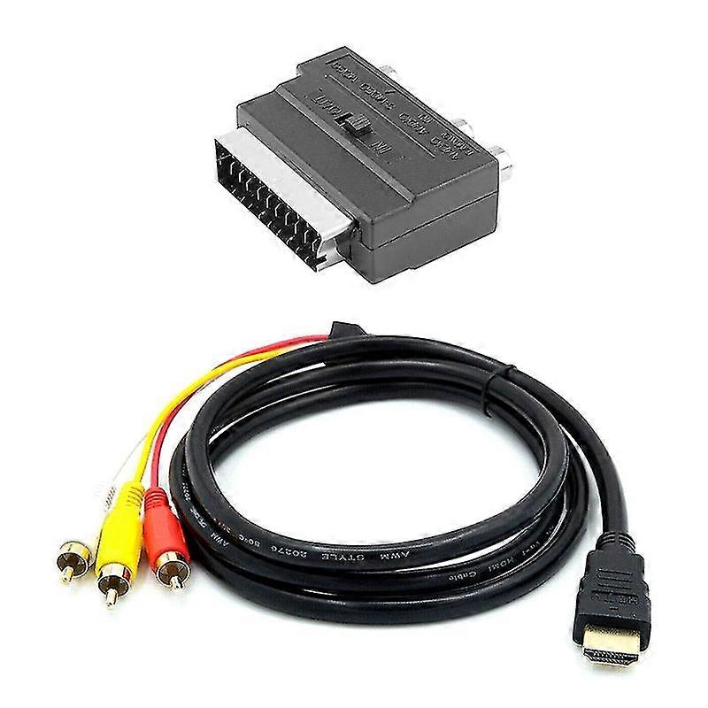 Hdmi -3rca-kaapeli 1,5m scart head kullattu