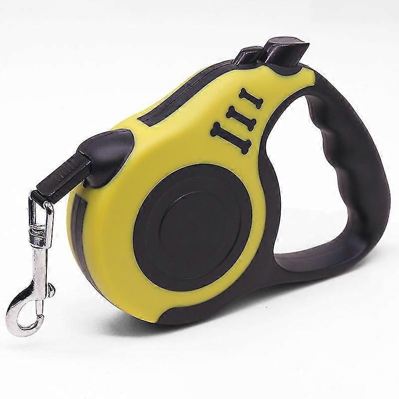 Retractable Dog Leash, Pet Walking Leash With Anti-slip Handle, Strong Nylon Tape, Tangle-free,one-handed One Button Lock & Release,16 Ft ,yellow