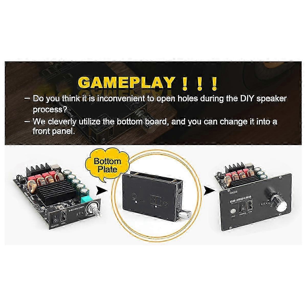 -1002s Bluetooth-Verstärkerplatine 100 W + 100 W 12–24 V Weitspannungseingang Unterstützt USB 3,5 mm Eingang Audiomodul B