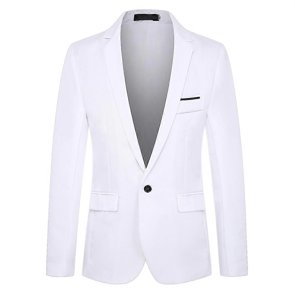 Mens Blazer Slim Fit Casual One Button Blazer Jacket