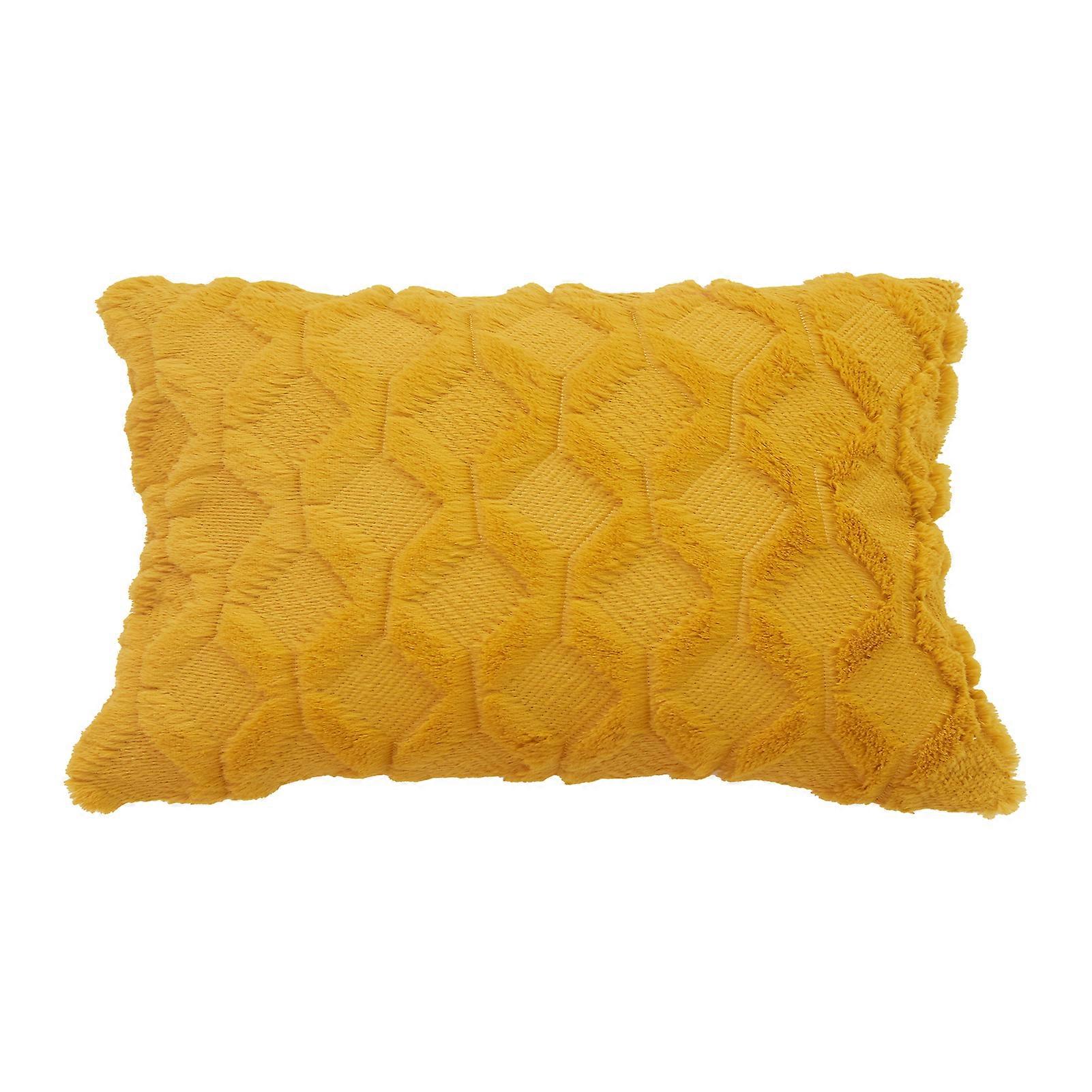 Throw Pillow Cover Geometric Tear Resistant Plush Solid Color Simple Style Cushion Case for Bedroom