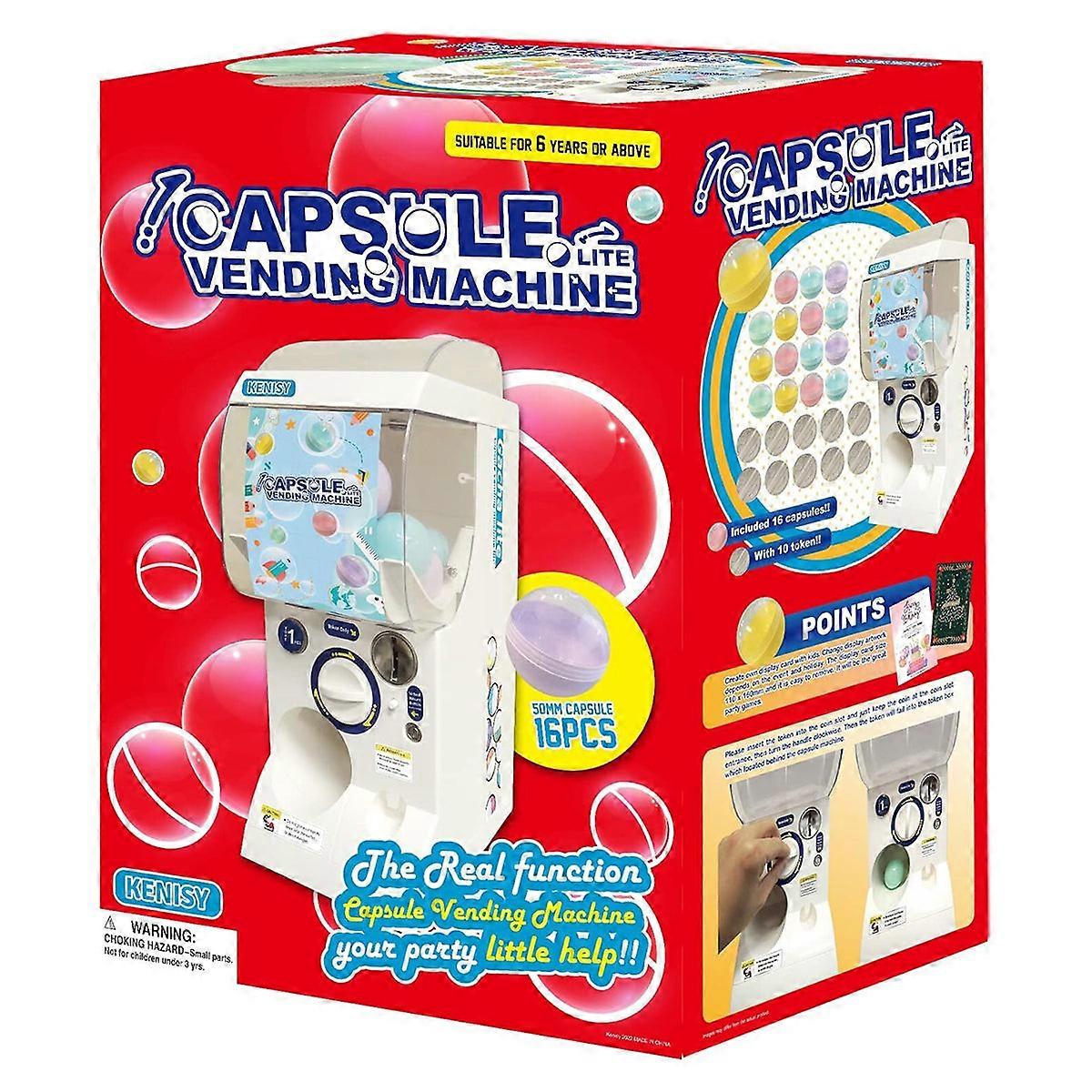 Kenisy Gachapon Capsule Toy Vending Machine Lite Mini Collectible Dispenser Stackable White Other Games