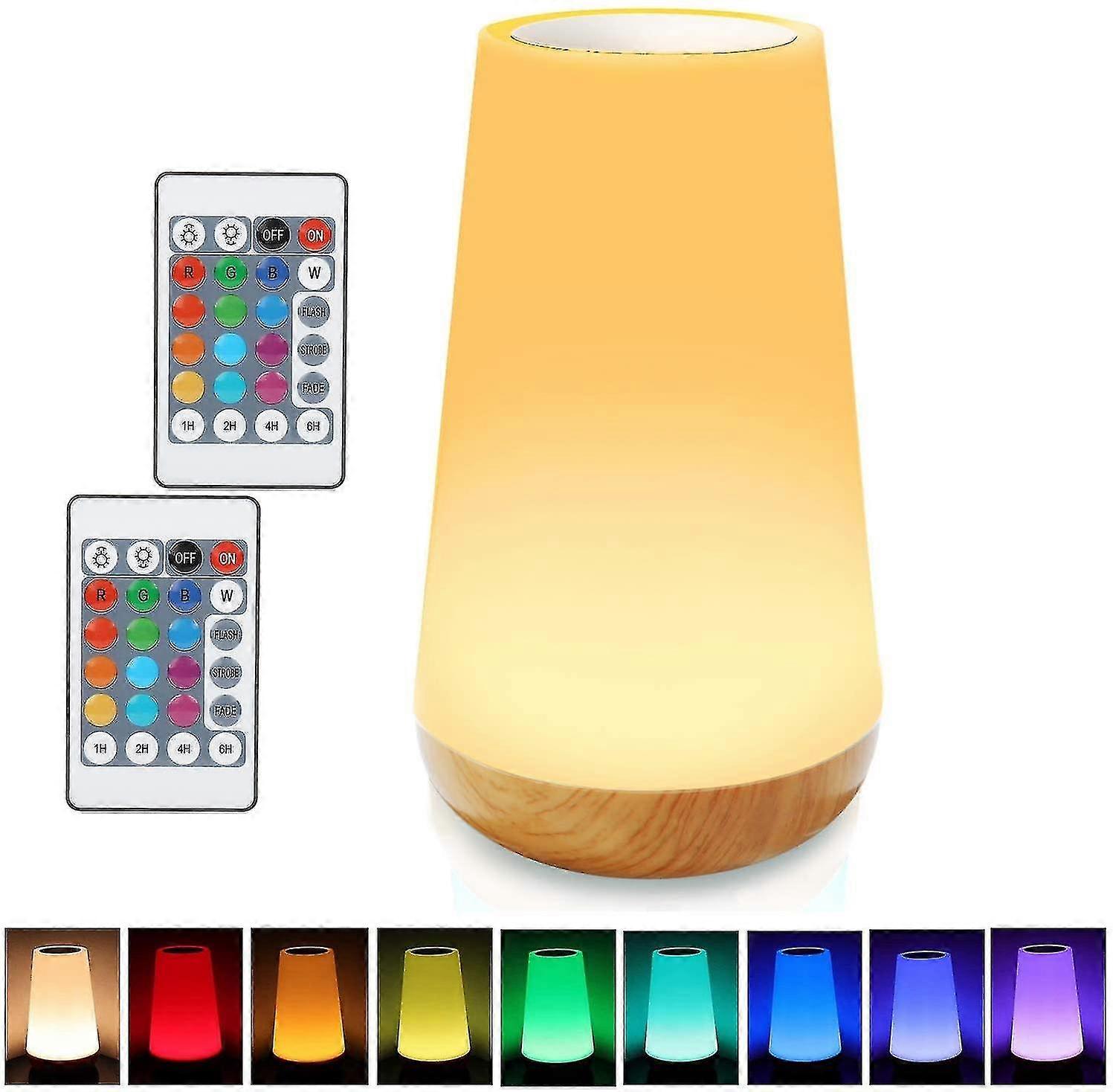 Led Night Light, Multicolor 360 Bedside Lamp, Rechargeable Night Lamp With Touch Adjustab