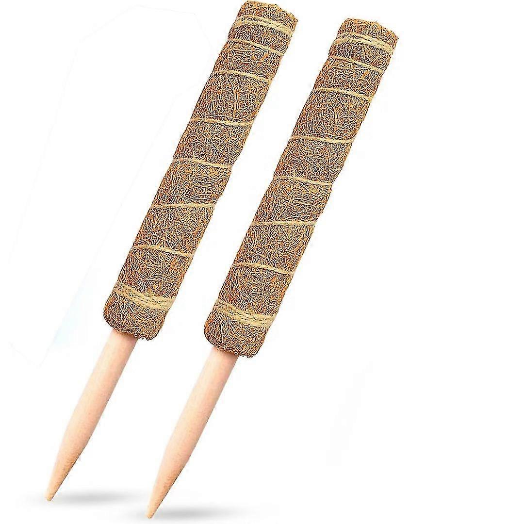 Plant Support Stick - Moss Pole With Twist Ties For Plant Support Extension(2pcs, Brown)