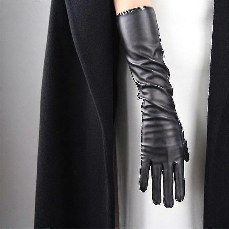 Sexy Black Pu Leather Gloves Thin Full Finger Touch Screen Windproof Mittens