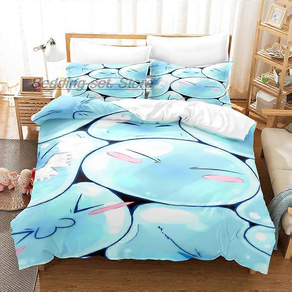 a4663 Lençóis That Time I Got Reincarnated As a Slime Conjunto de Cama Conjunto de Cama Teens Bedroom Duvetcover S3-Piece Conjunto de Cama (1 Capa de Edredom + 2 Pi