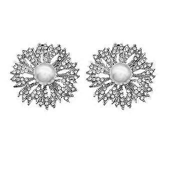 1 Pair Rhinestone Decor Pearl Shoe Buckles Girl Shoes DIY Ornaments Shoes Decors