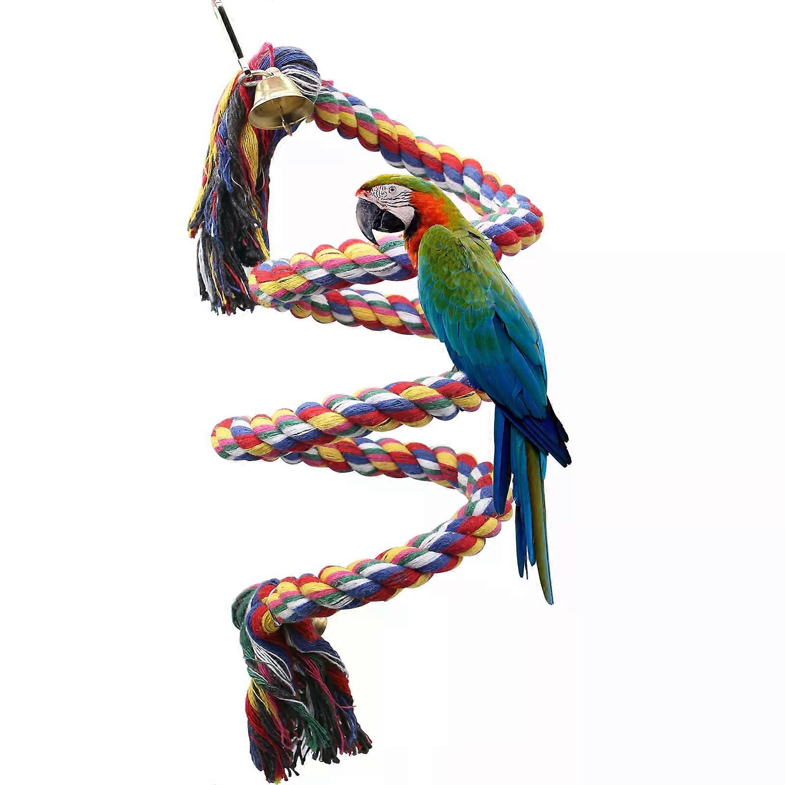 Parrot Rope 0.5-2M Climbing Toy Sturdy Flexible Deformable Budgie Stand for  Parakeet African Grey Parrot Macaw Lovebird Finches