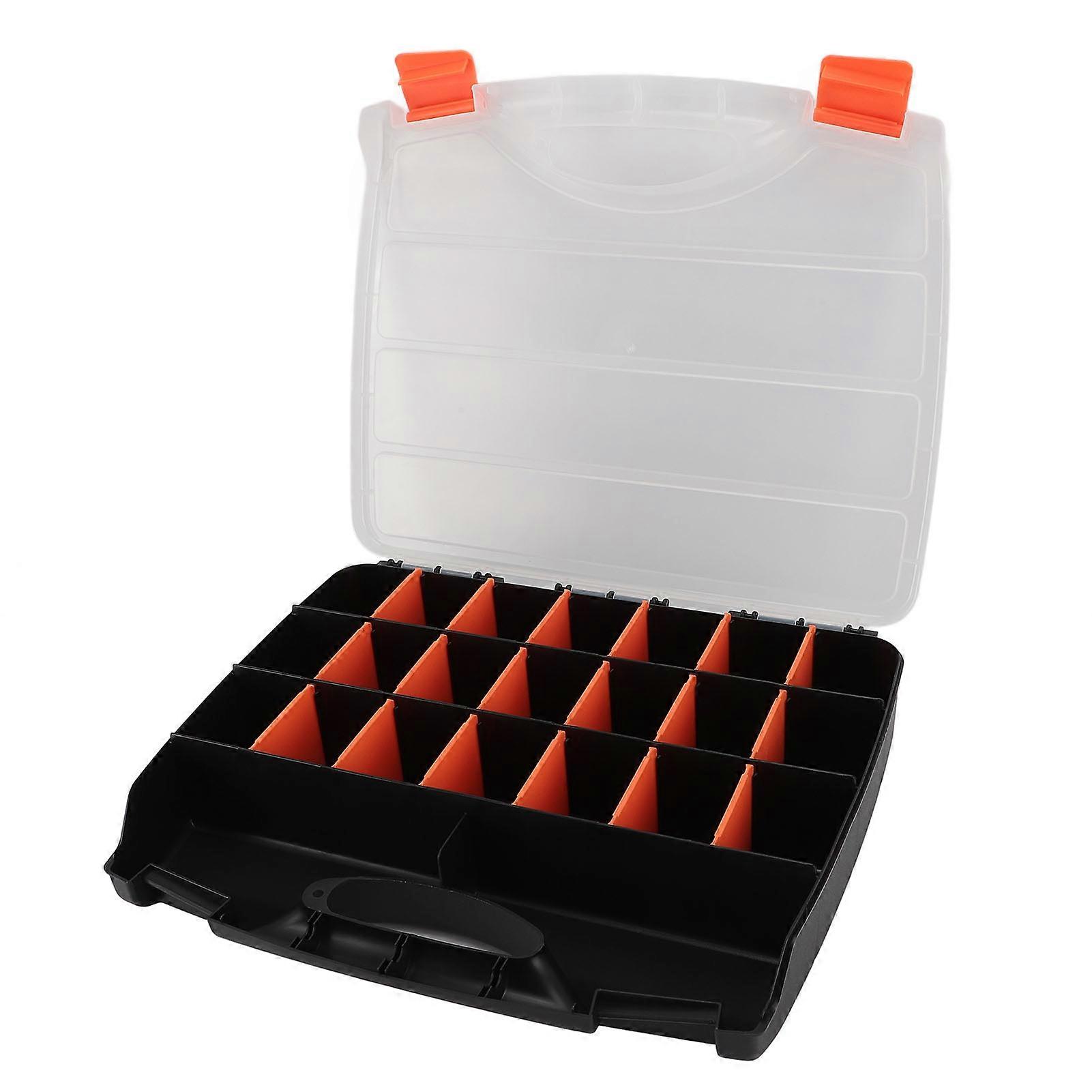 PVC Hardware Storage Box with 21 Adjustable & 2 Fixed Compartments for Tool Organization