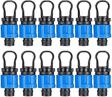 12 Pack 1/2" Drip Irrigation End Caps - Universal Fitting - Fits 16-17mm Drip Tape
