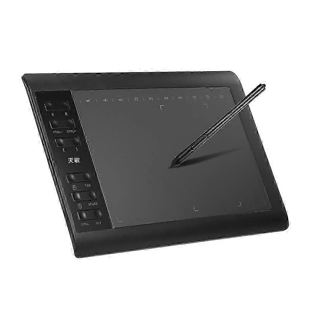 10moons 1060 Plus Graphic Tablet 10 * 6 بوصة لوحة كبيرة منطقة طلاء الهاتف الحصرية مع 8192 مستوى ضغط سلبي قلم 5080 LPI