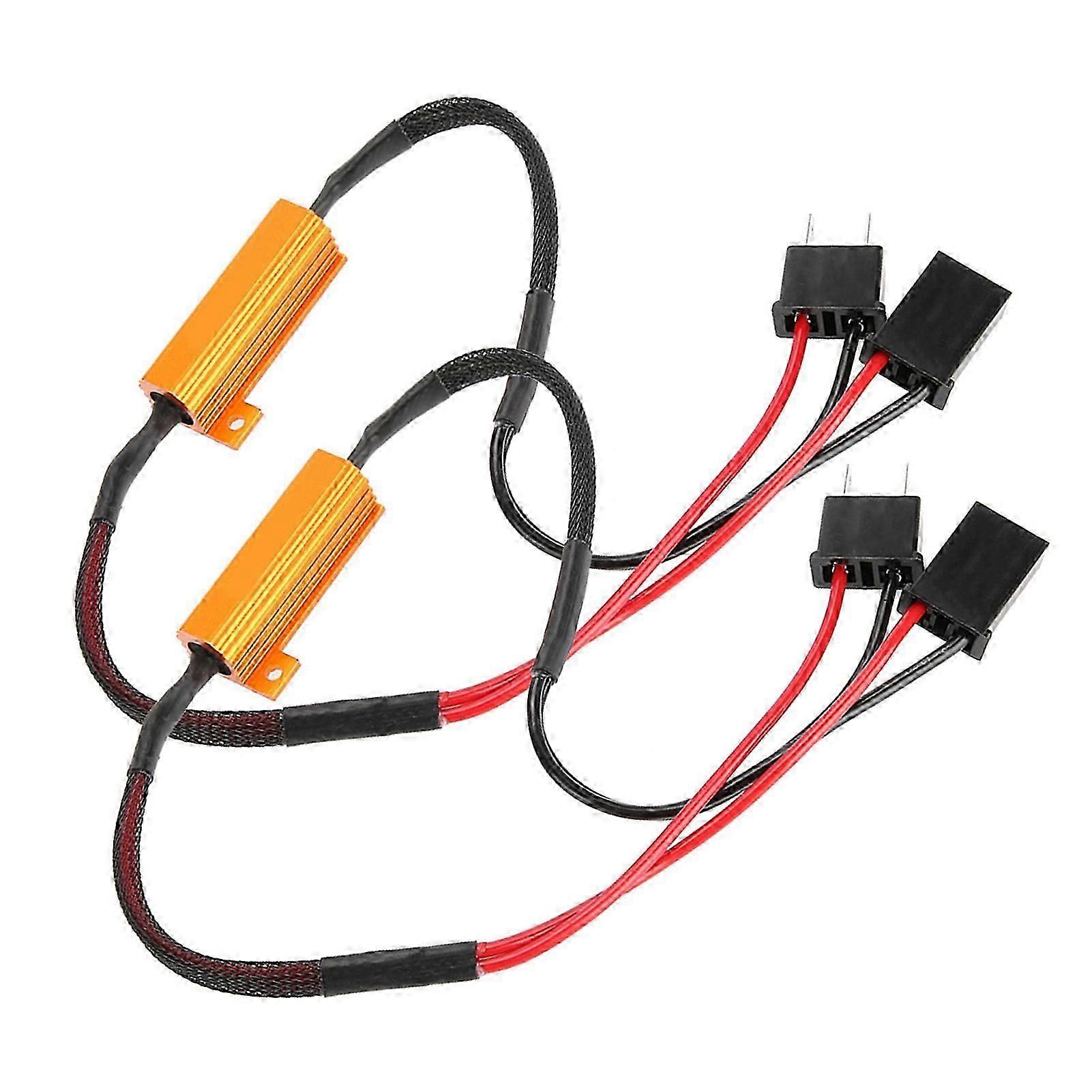 2pcs Car Led Decoders suitable for H7 Headlight Anti Hyper Flash No Error Load Resistor Wiring