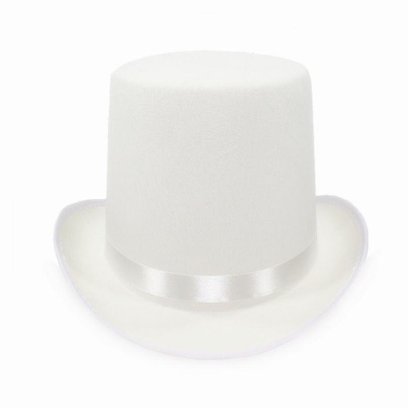 Bristol Novelty Unisex Wool Effect Top Hat Blanco