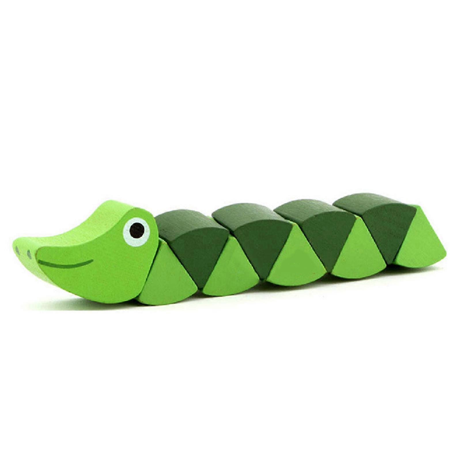 Bébé doigt formation marionnette en bois mignon chenerpilaires comportement Correction jouets de haute qualité bois fait mignon marionnette vert