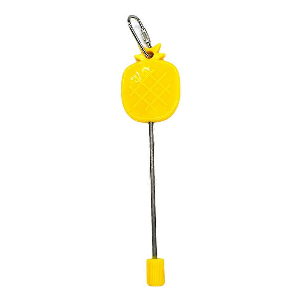 Stainless Steel Meat Food Holder Stick Fruit Skewer Bird Treating Tool Parrot Toy Cage Accessories  Yellow