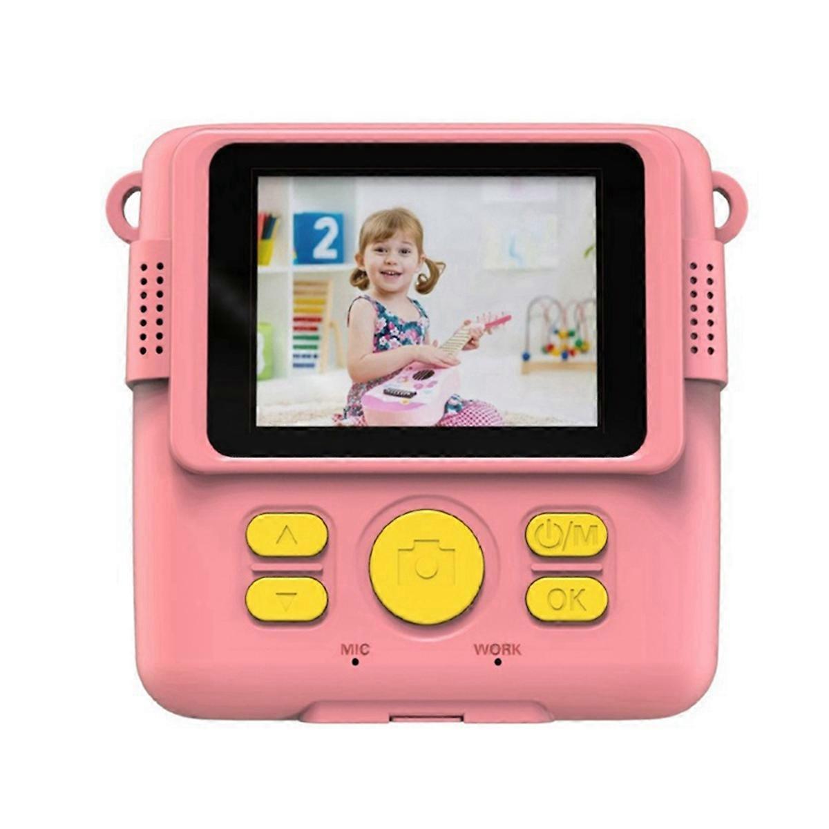 ポータブルサーマルプリントカメラミニファッション子供用ギフトインスタント自動フォーカスピンク