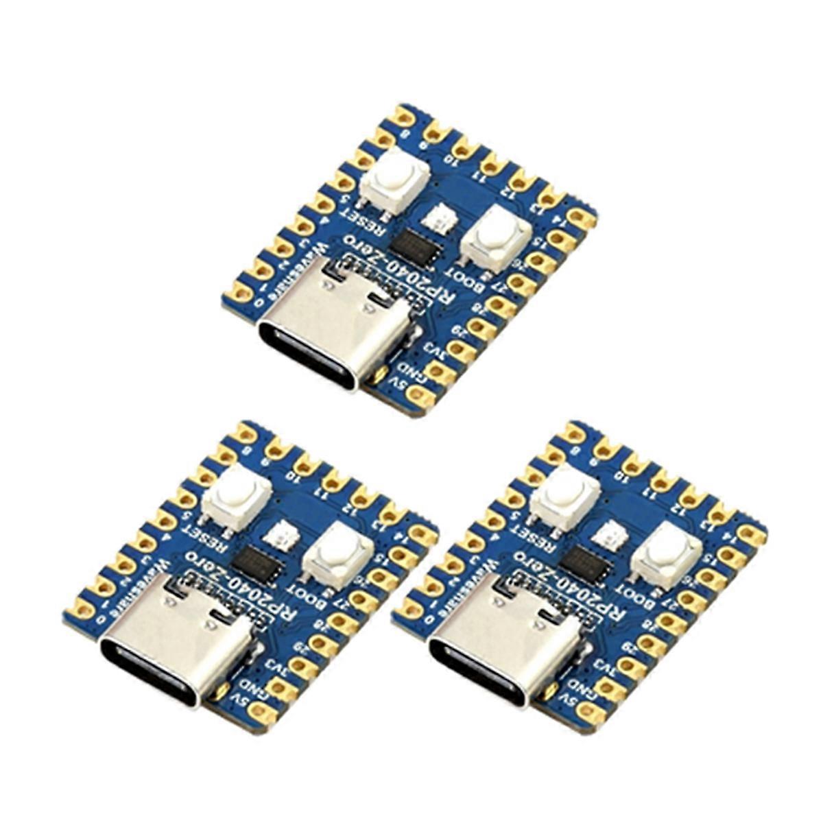 RP2040-Zero Microcontroller Development Board for RP2040 Dual-Core M0+ Processor 2MB Flash 3Pcs