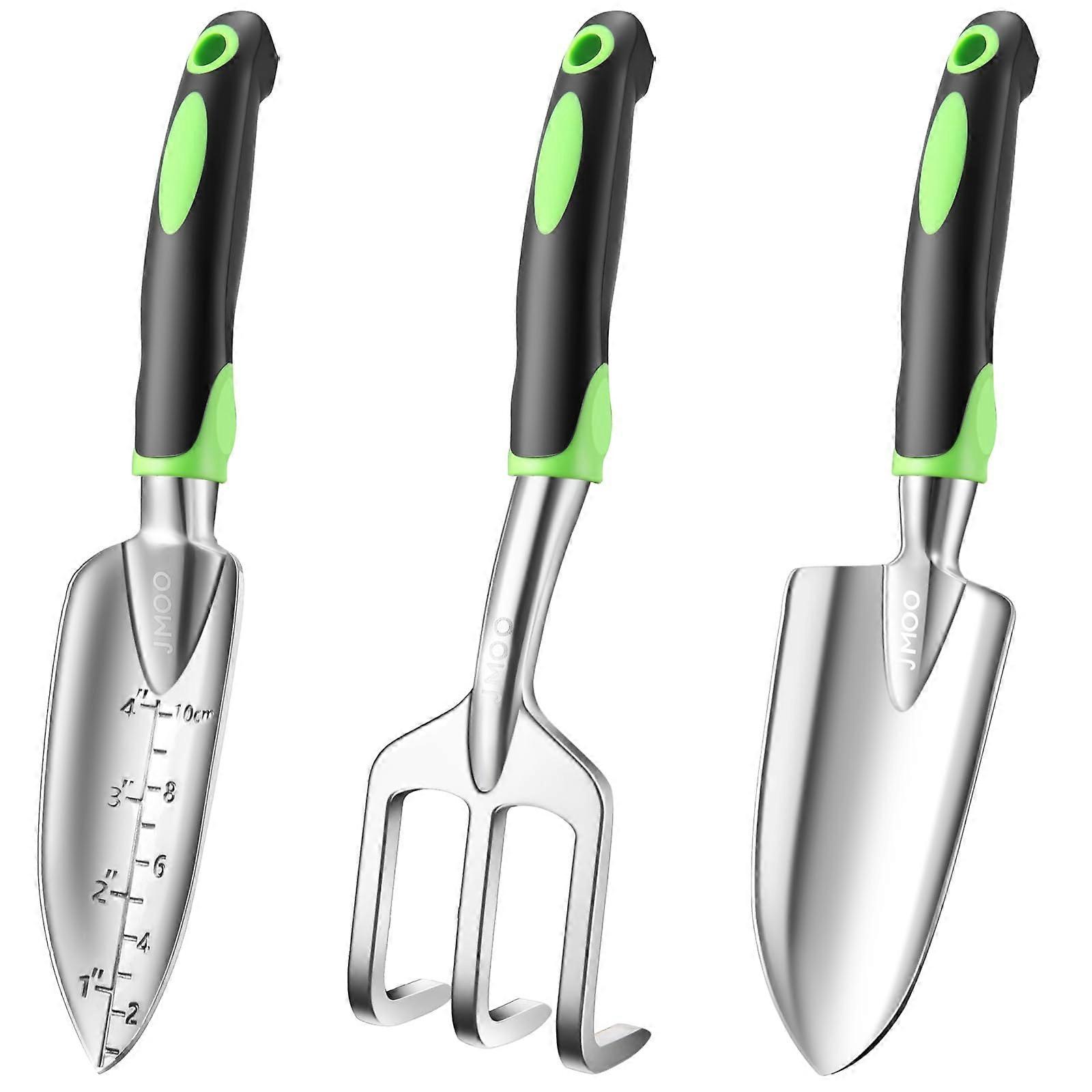 3 Piece Garden Tool Set with Non-Slip Ergonomic Aluminum Handles Rust-Proof Gardening Tools for Women