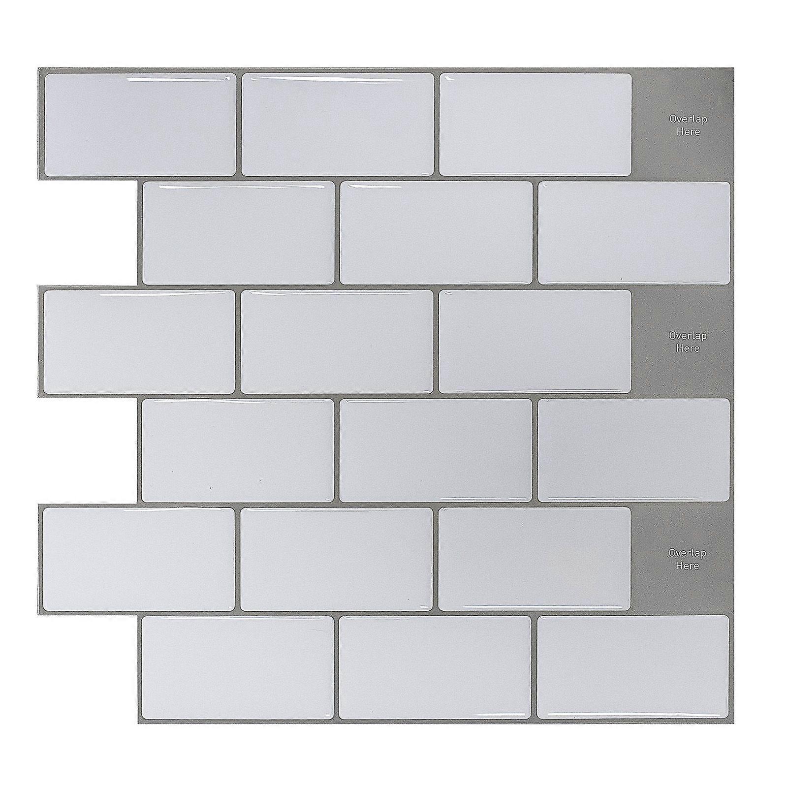 Tile Sticker Easy-to-install 3D Tile Wall Sticker Splashback Waterproof Durable Wall Decals for Home Kitchen