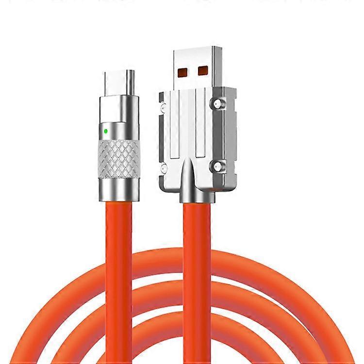 UC-023-OR-2.0M 2m USB-A to Type-C Liquid Silicone Ultra Soft 120W Power Fast Charge Data Cable