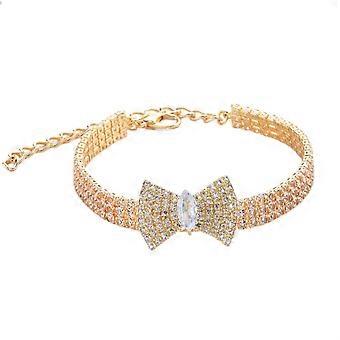 Pet Collar with Diamond Adjustable Crystal Bow Wedding Cat Collar Dog for Small Medium Pet Collar Dress Up OrnamentS