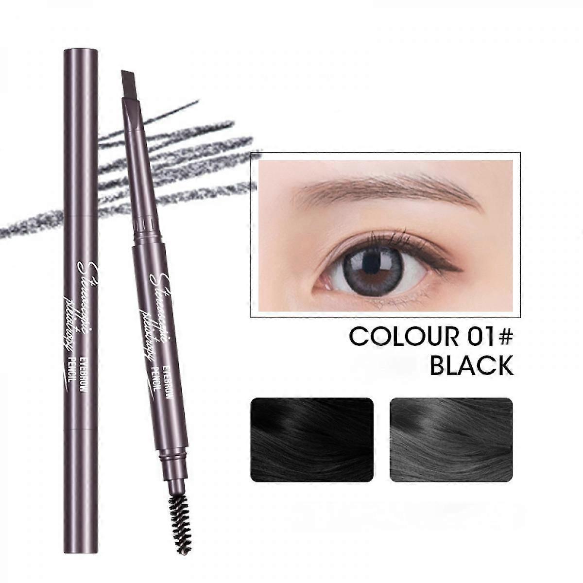 Eyebrow Pencil & Brush Fine Brow Definition Shaper Double Head Waterproof Liner