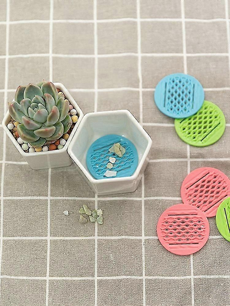 Blue Flowerpot Bottom Mesh Mats 10 Pack, 4.5x4.5cm, Medium Size Pp Material
