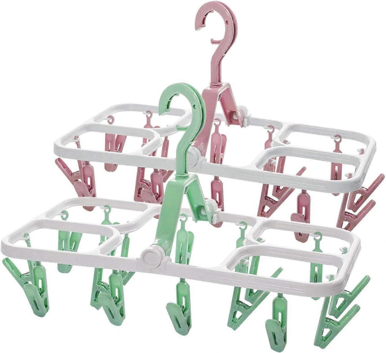 Rotatable Hook Hangers, Non-Slip Teeth Clips, Foldable Design