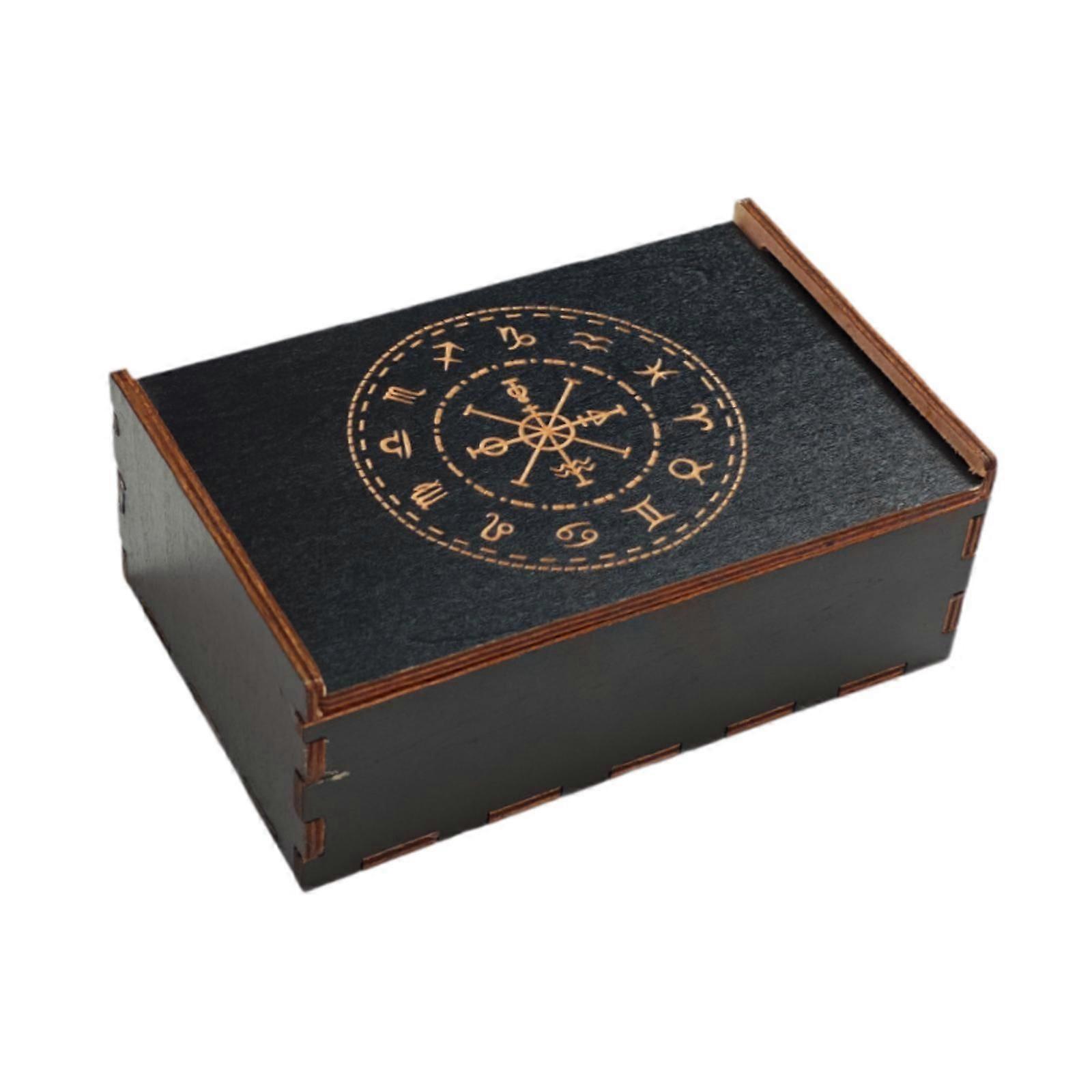 Tarots Cards Case Multifunctional Sturdy Portable Home Decor Wooden Tarots Box A