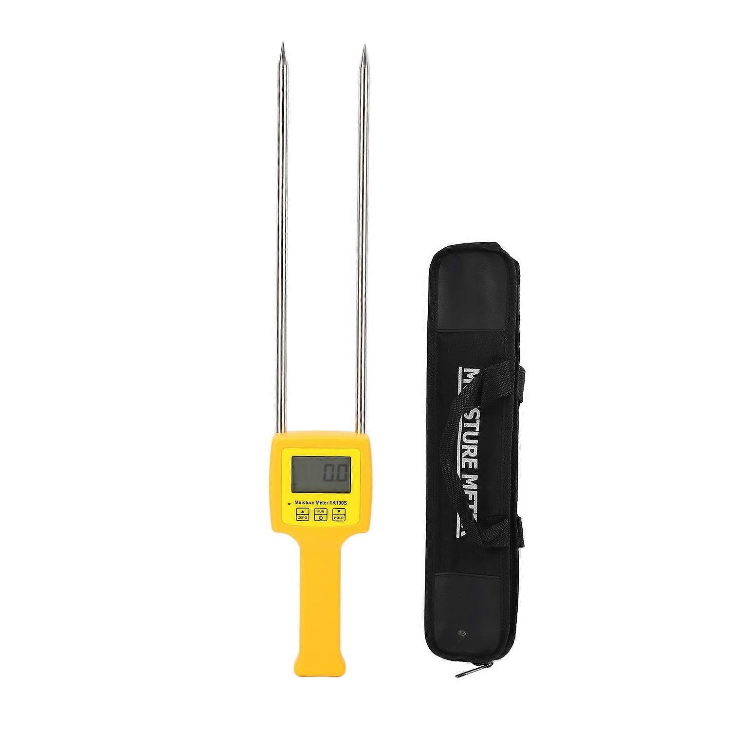 Hay Humidity Tester Quick Response Backlit LCD Display Portable Hay Bale Water Content Meter with Pr