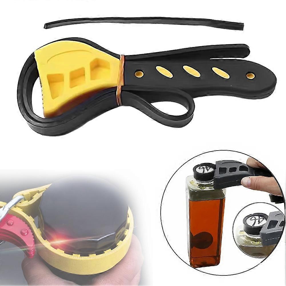 Strap Wrench Jar Opener Adjustable Non-Slip Tool for Weak Hands Home Kitchen Pickle Sauce Can Seniors